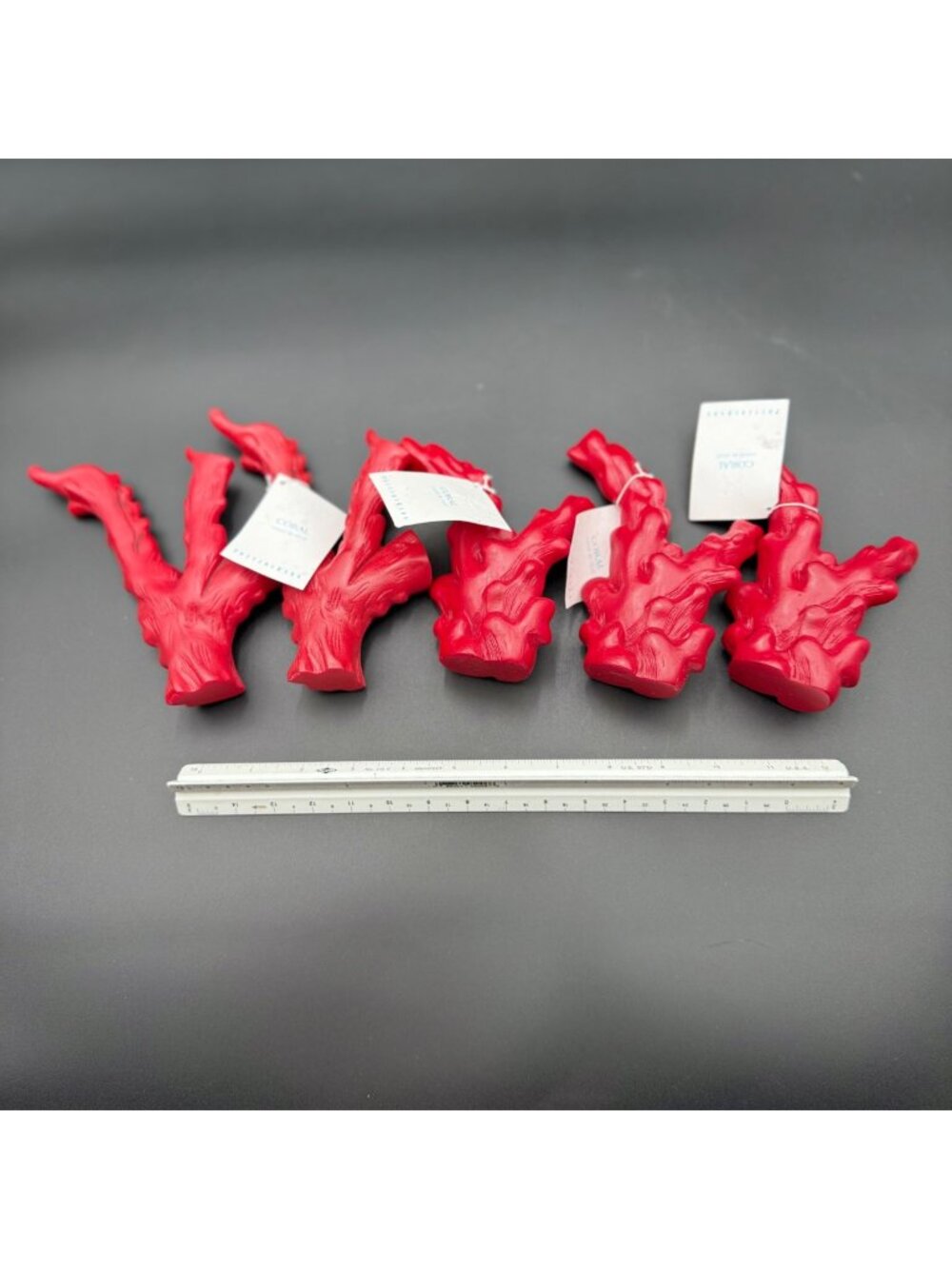 Set of Five Pottery Barn Resin Coral branch decor piece